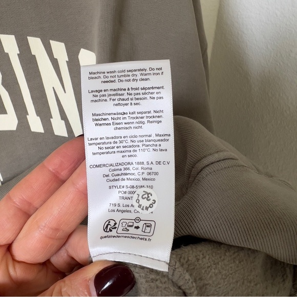 NWT Anine Bing Harvey Sweatshirt in Dusty Olive Green - Picture 13 of 13